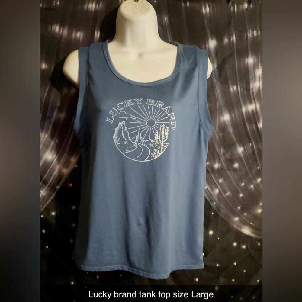 Lucky Brand Blue Scenic Tank Top